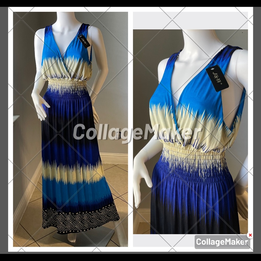 Blue New Women’s striped sleeveless dress size Small